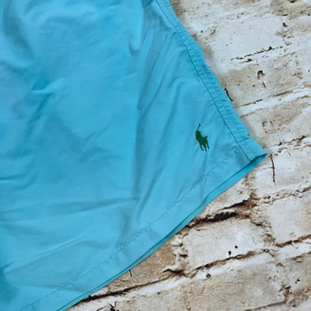 Polo Ralph Lauren Men's Blue and Green Swim Trunks